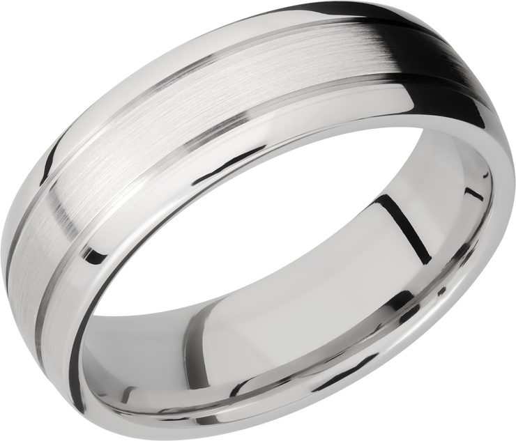 Cobalt chrome 7mm domed band with 2, .5mm grooves