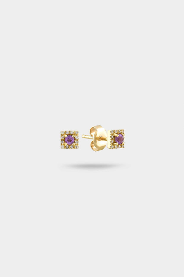 Deco Studs in Amethyst