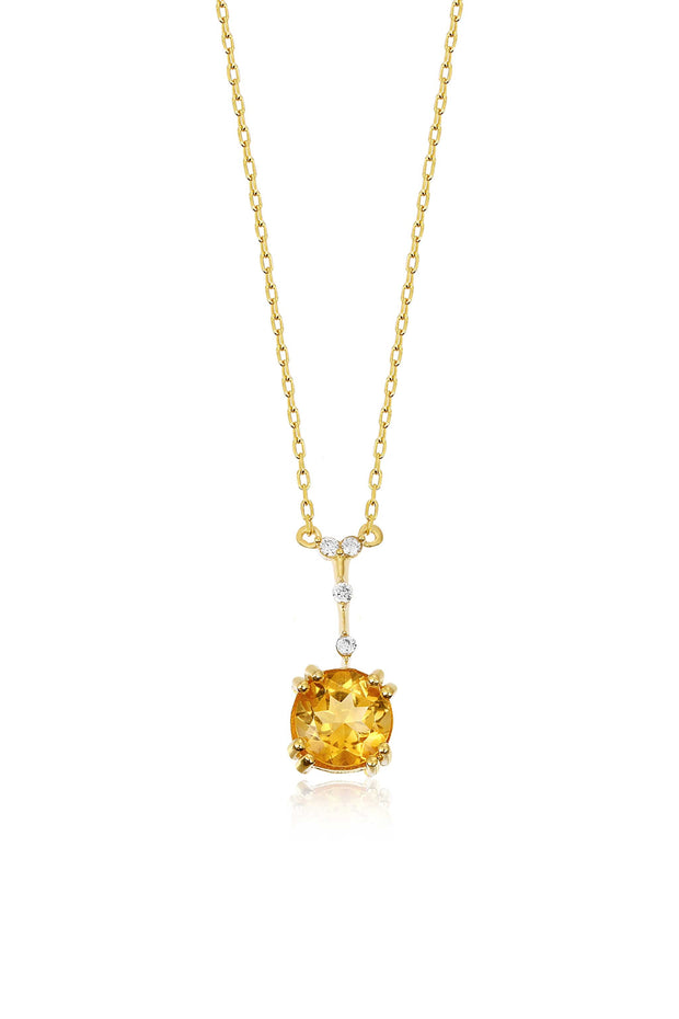 Estate Necklace in Citrine and Diamond