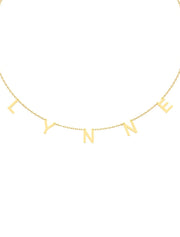 18K Gold Custom Name Necklace with Separated Letters
