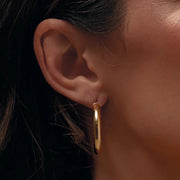 14k Yellow Gold Tube Hoop Earrings