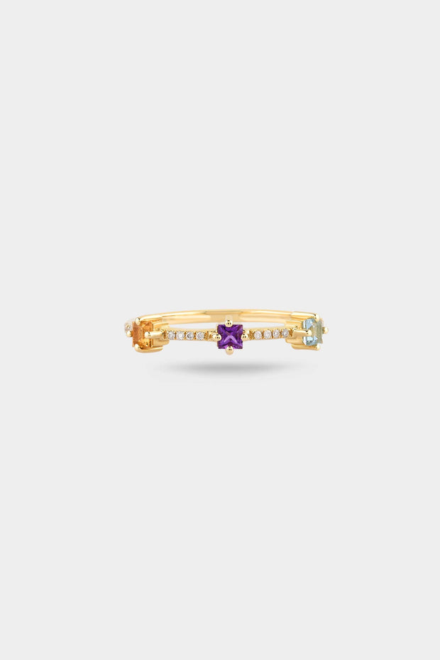 Kinship Ring in Citrine, Amethyst, Blue Topaz