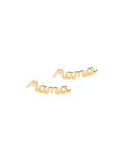 18K Gold Mama Stud Earrings