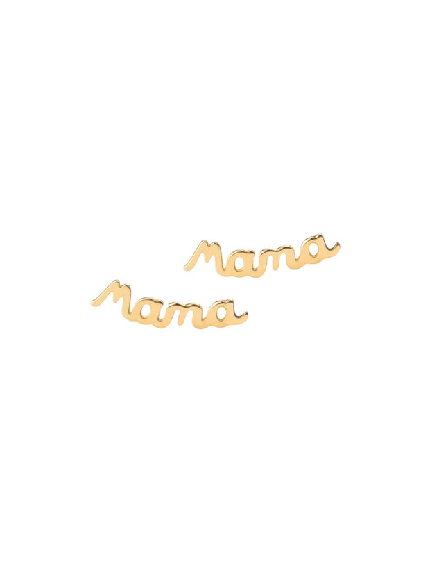 18K Gold Mama Stud Earrings