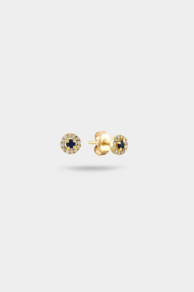 Mosaic Studs in Sapphire and Diamond