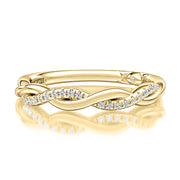 14k Alternating Row Diamond Wedding Band