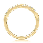 14k Alternating Row Diamond Wedding Band