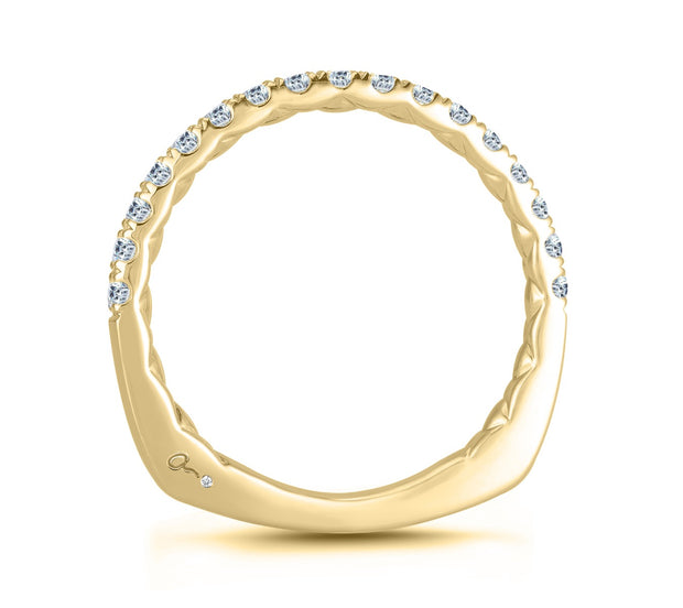 14k Intricate Quilted Diamond Anniversary Band