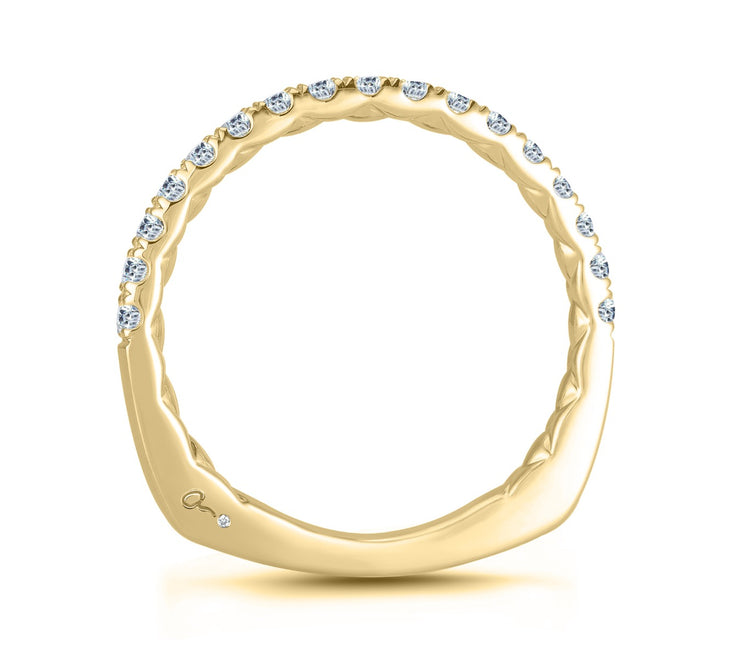 14k Intricate Quilted Diamond Anniversary Band