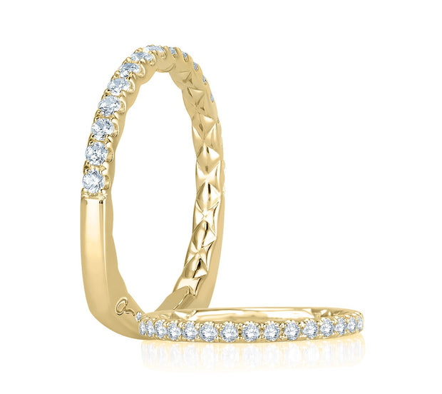 14k Intricate Quilted Diamond Anniversary Band