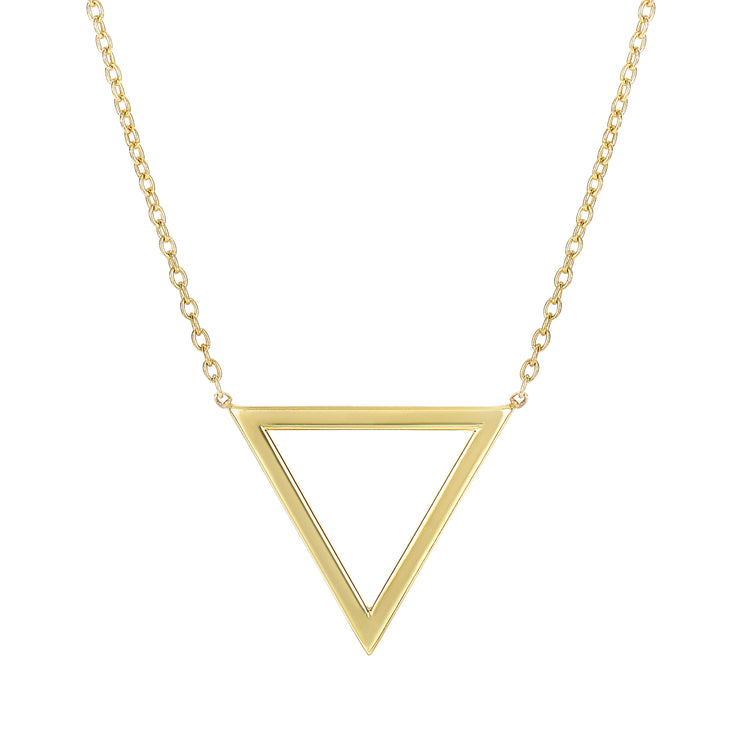 14K Gold Polished Triangle Necklace