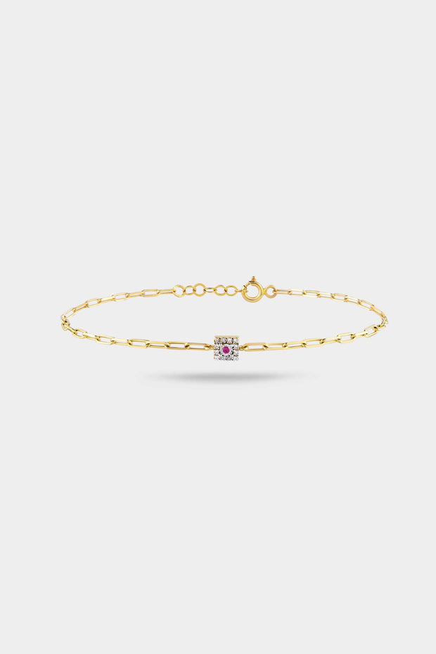 Nouveau Bracelet in Ruby and Diamond