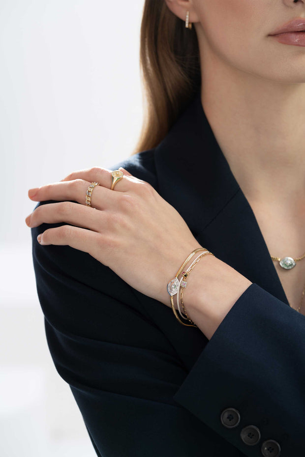 Nouveau Bracelet in Ruby and Diamond
