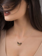 18K Gold Majestic Butterfly Zircon Necklace