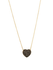 18K Gold Black Heart Zircon Necklace