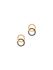 18K Gold Double Circle Earrings