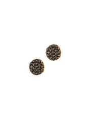 18K Gold Cubic Zirconia Circle Stud Earrings