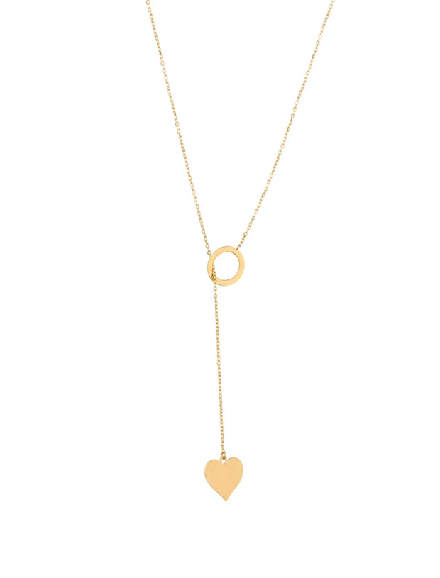 18K Gold True Heart Plunge Necklace