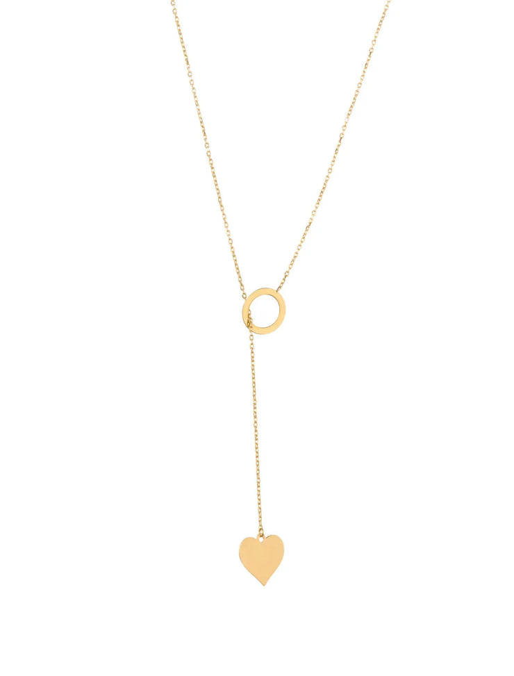18K Gold True Heart Plunge Necklace