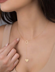 18K Gold True Heart Plunge Necklace