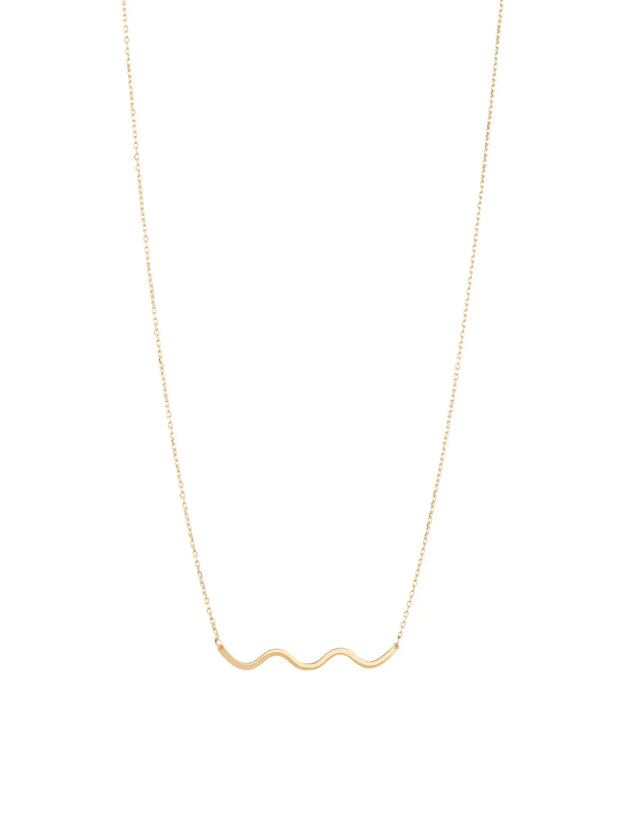 18K Gold Minimalist Wave Necklace