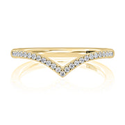 14k Contoured Diamond Wedding Band