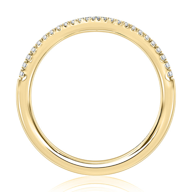 14k Contoured Diamond Wedding Band