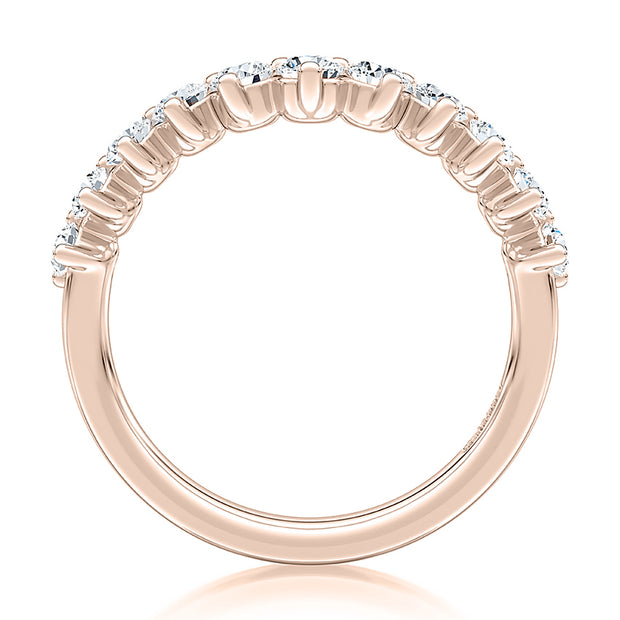 14k V-Curve Diamond Pavé Wedding Band